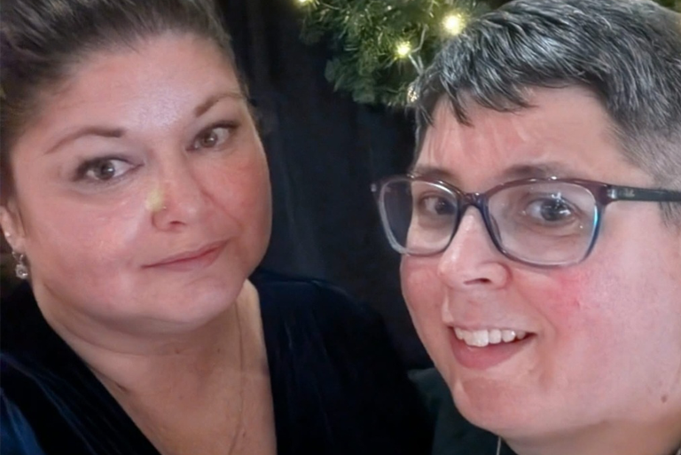 Pictured: Shaunette Skinner (right) with her partner, Lisa (left).